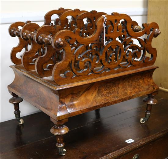 A Walnut canterbury, W.52cm
